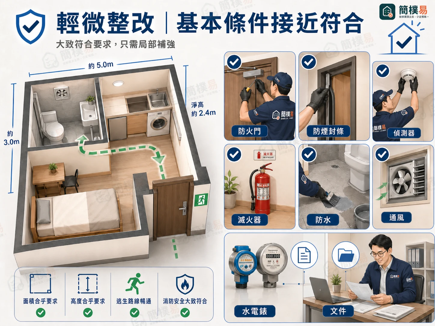輕微整改簡樸房評估結果示意圖